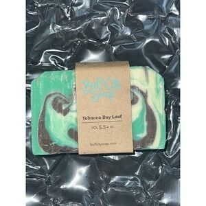 Buff City Soap Tobacco Bay Leaf Bar Soap Unisex 5.5oz Green New Swirled Design